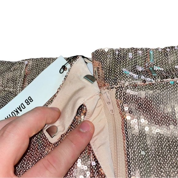 NWT - BB Dakota Women’s Sequined Rose Gold Skirt (Multiple Sizes, Polyester) - Picture 6 of 8